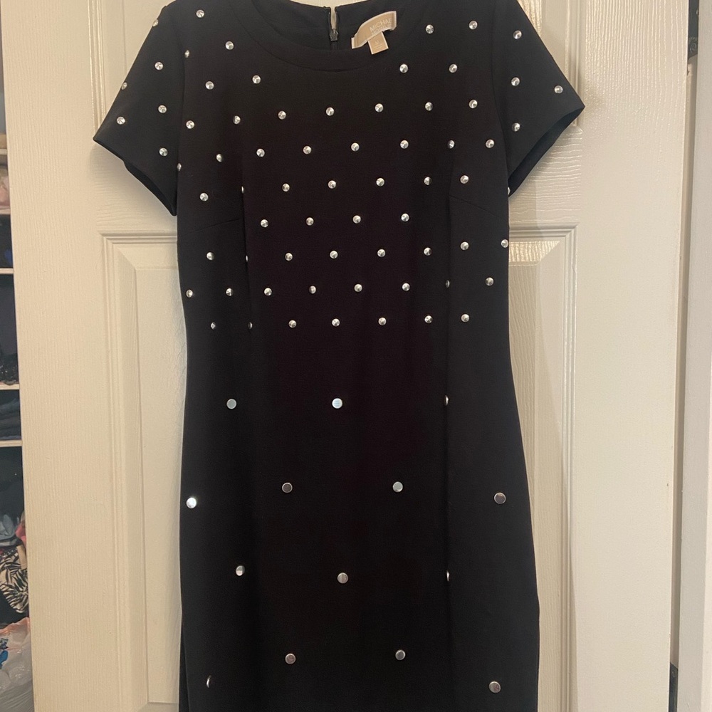 Elegant Black Dress with Silver Accents